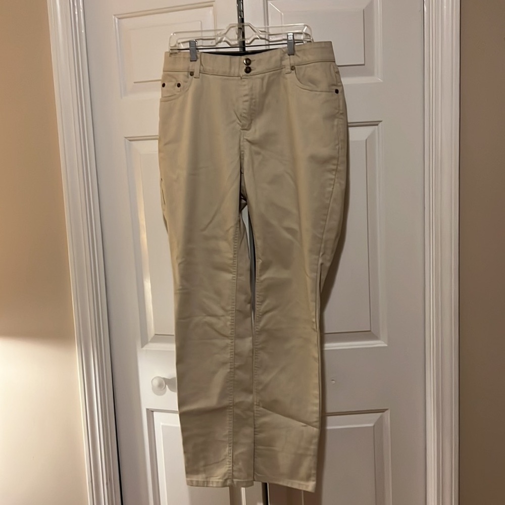 Woman Within NWOT khaki straight leg high-waisted jeans 16-18
